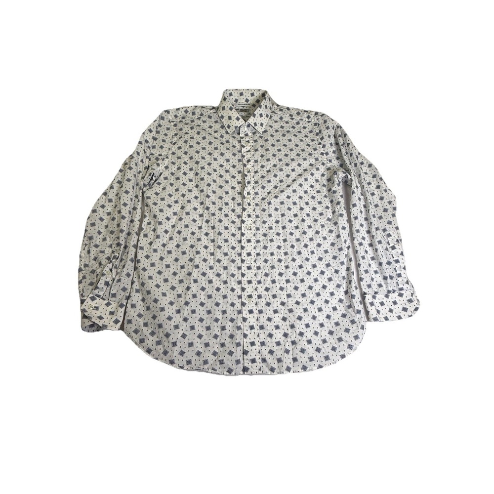 Robert Graham Men's Chess Lovers Made In Italy Cotton  Button Down L